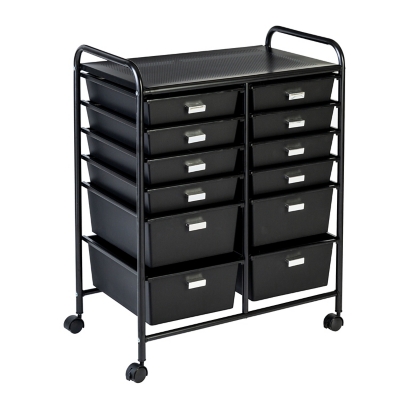 Honey-Can-Do 3-Drawer Woven Home Office Organizer, Black