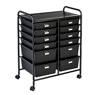 Honey-Can-Do 12-Drawer Rolling Storage & Craft Cart Organizer, , large