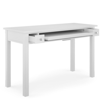 Simpli Home Avalon Solid Wood Contemporary 47" Writing Desk, White, large