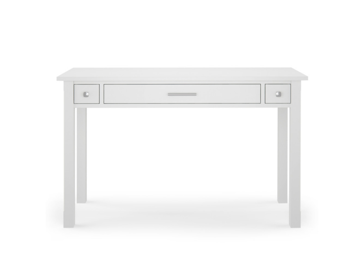 Simpli Home Avalon Solid Wood Contemporary 47" Writing Desk, White, large