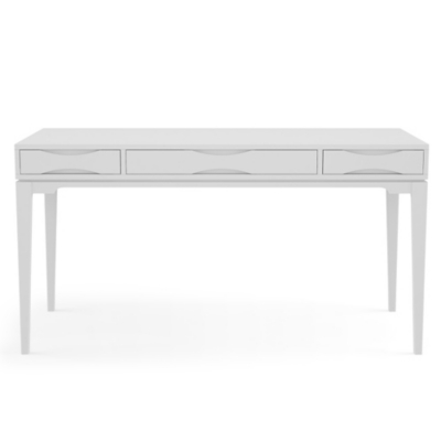 Simpli Home Harper Solid Hardwood Mid Century Modern 60" Desk, White, large