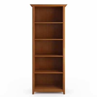 Simpli Home Amherst 5 Shelf Bookcase, Brown, large