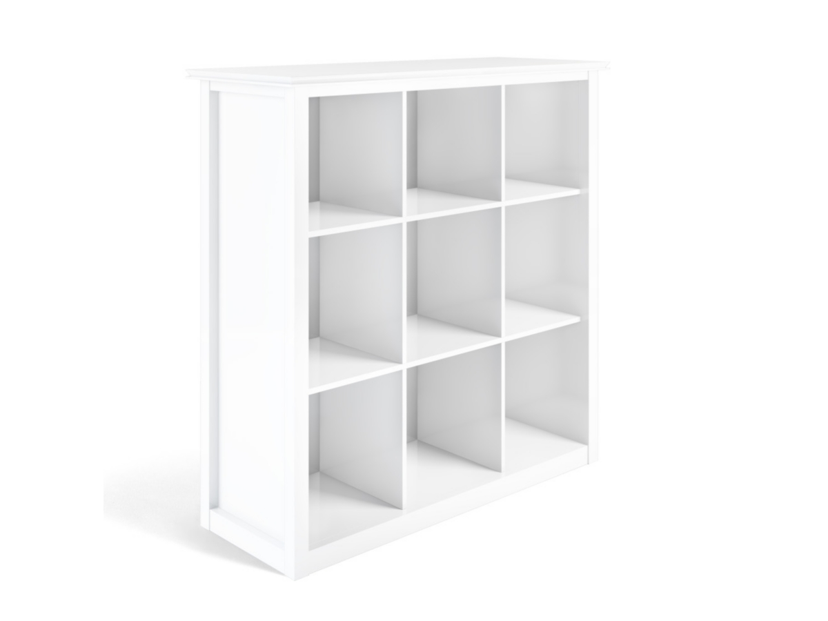 Simpli Home Artisan Contemporary 9 Cube Bookcase and Storage Unit, White, large