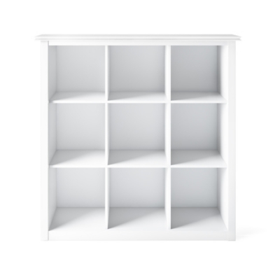 Simpli Home Artisan Contemporary 9 Cube Bookcase and Storage Unit, White, large