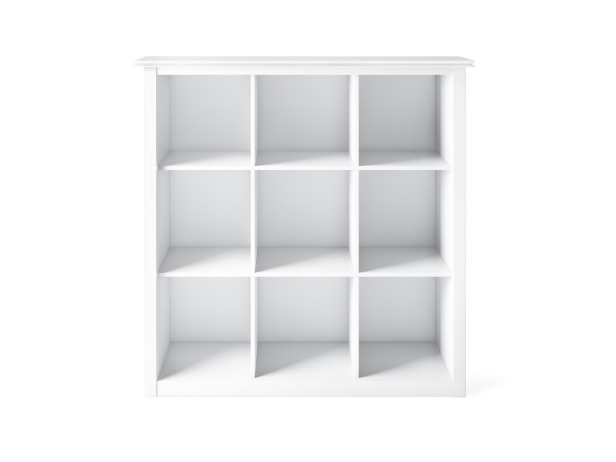 Simpli Home Artisan Contemporary 9 Cube Bookcase and Storage Unit, White, large