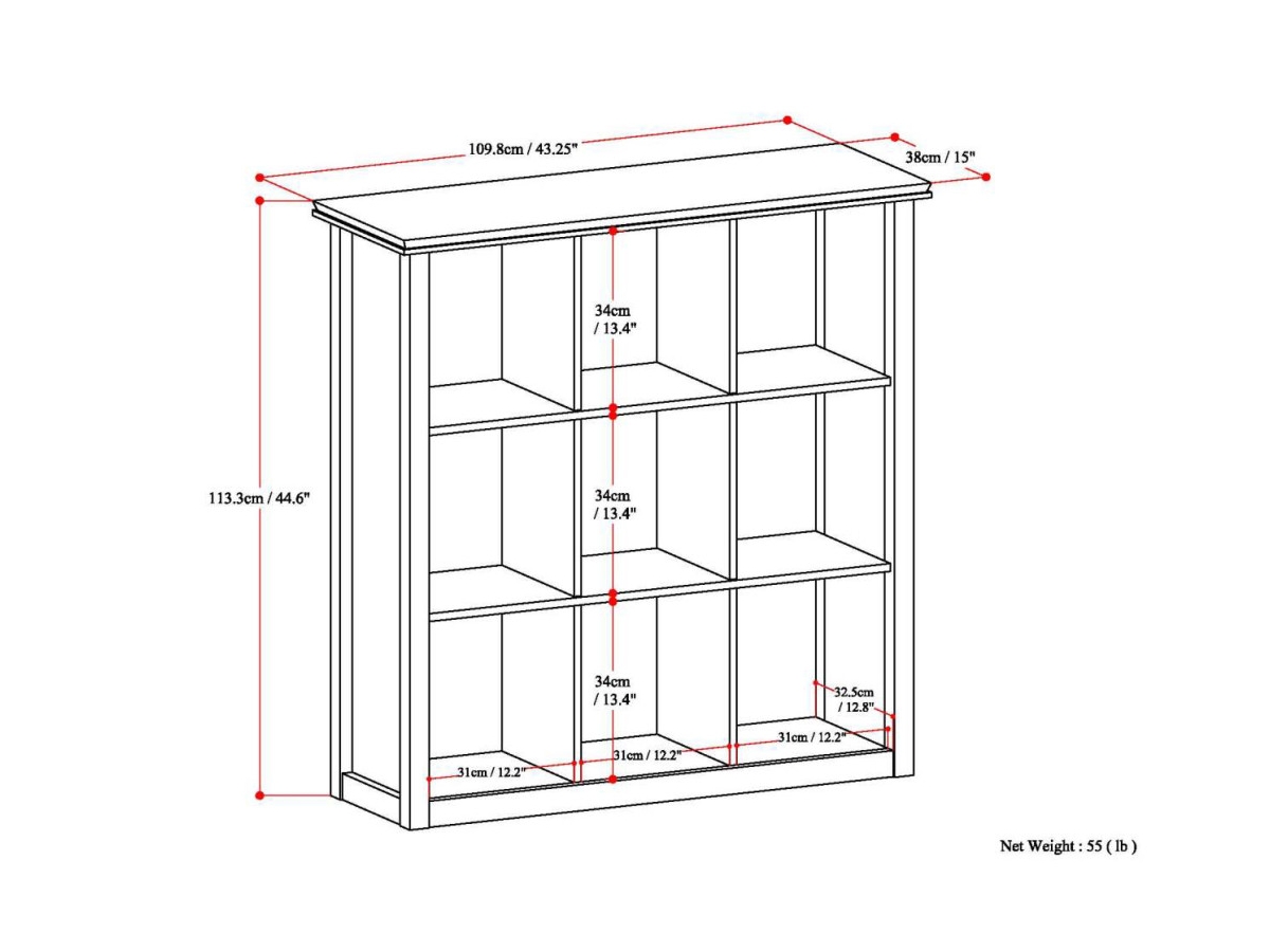 Simpli Home Artisan Contemporary 9 Cube Bookcase and Storage Unit, White, large