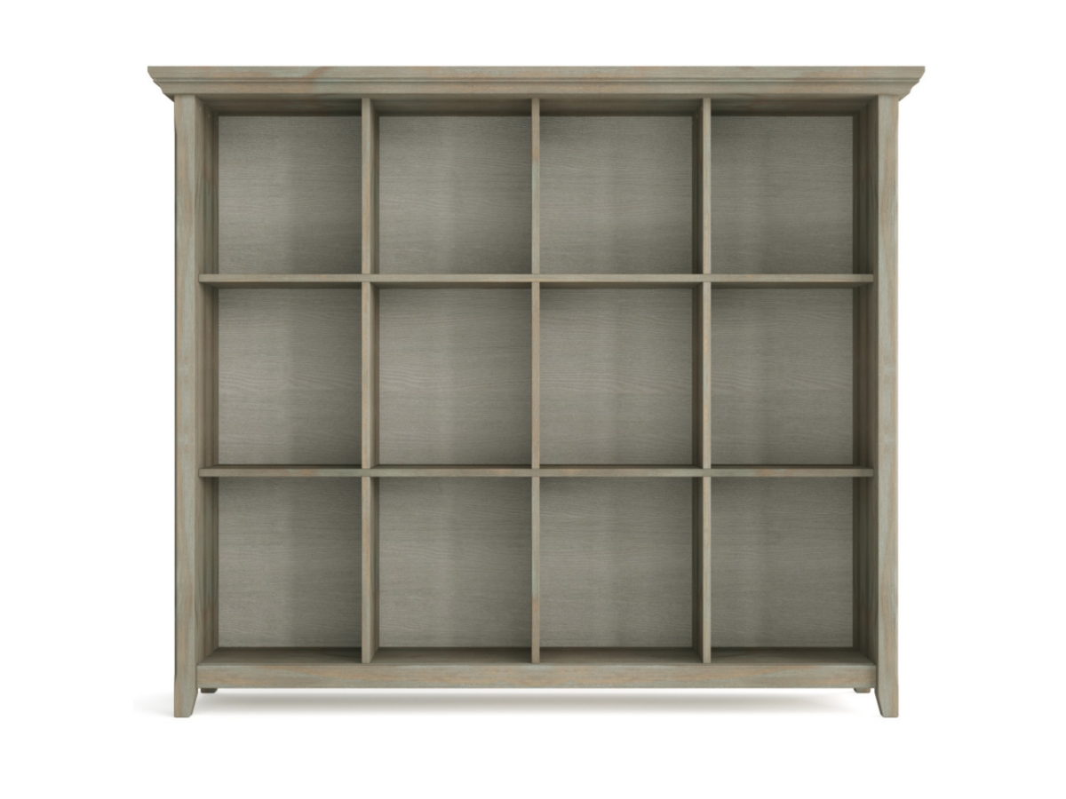 Simpli Home Acadian Rustic 12 Cube Storage, Gray, large