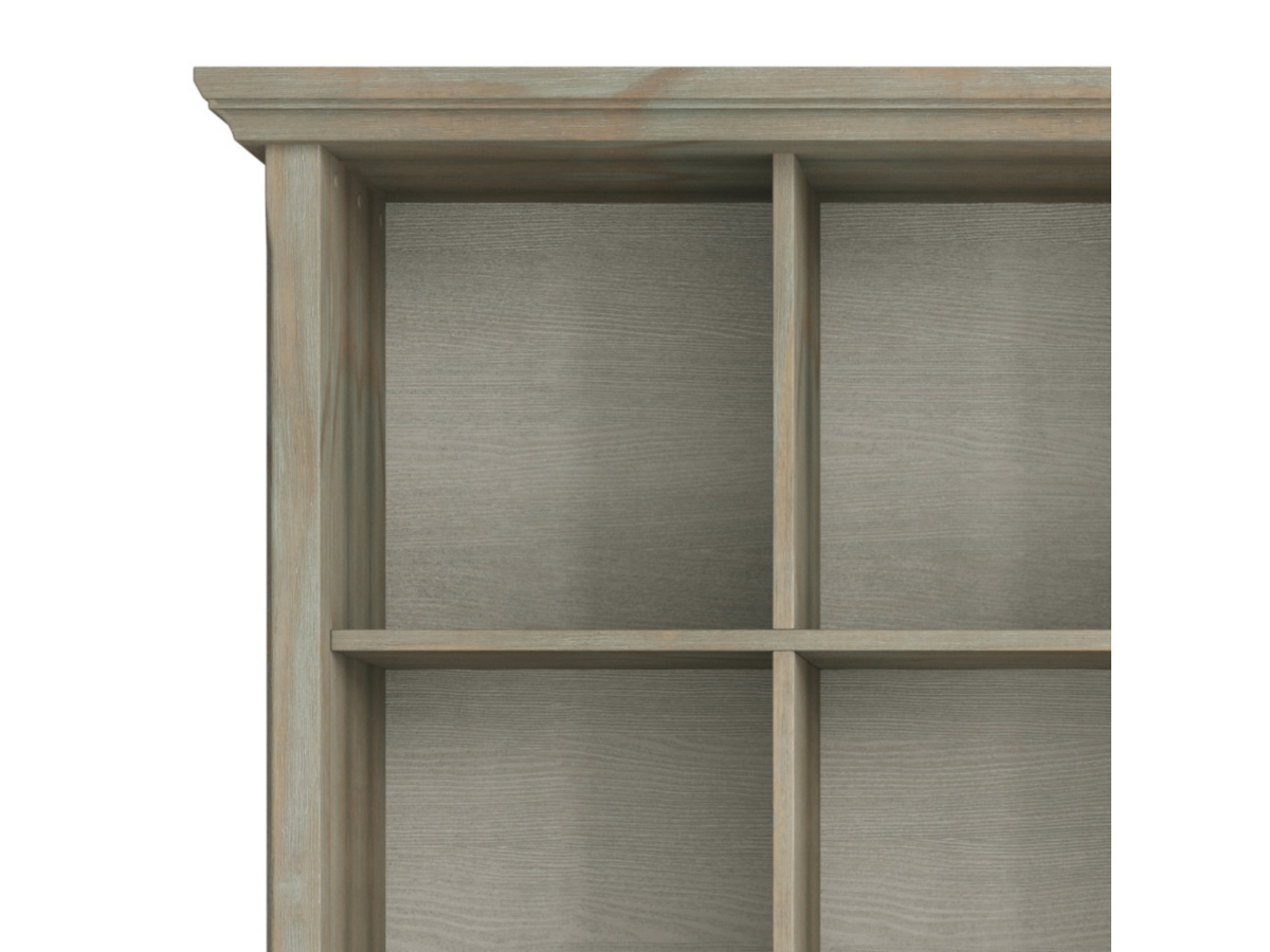 Simpli Home Acadian Rustic 12 Cube Storage, Gray, large