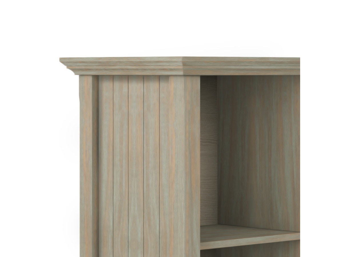 Simpli Home Acadian Rustic 8 Cube Storage Sofa Table, Gray, large