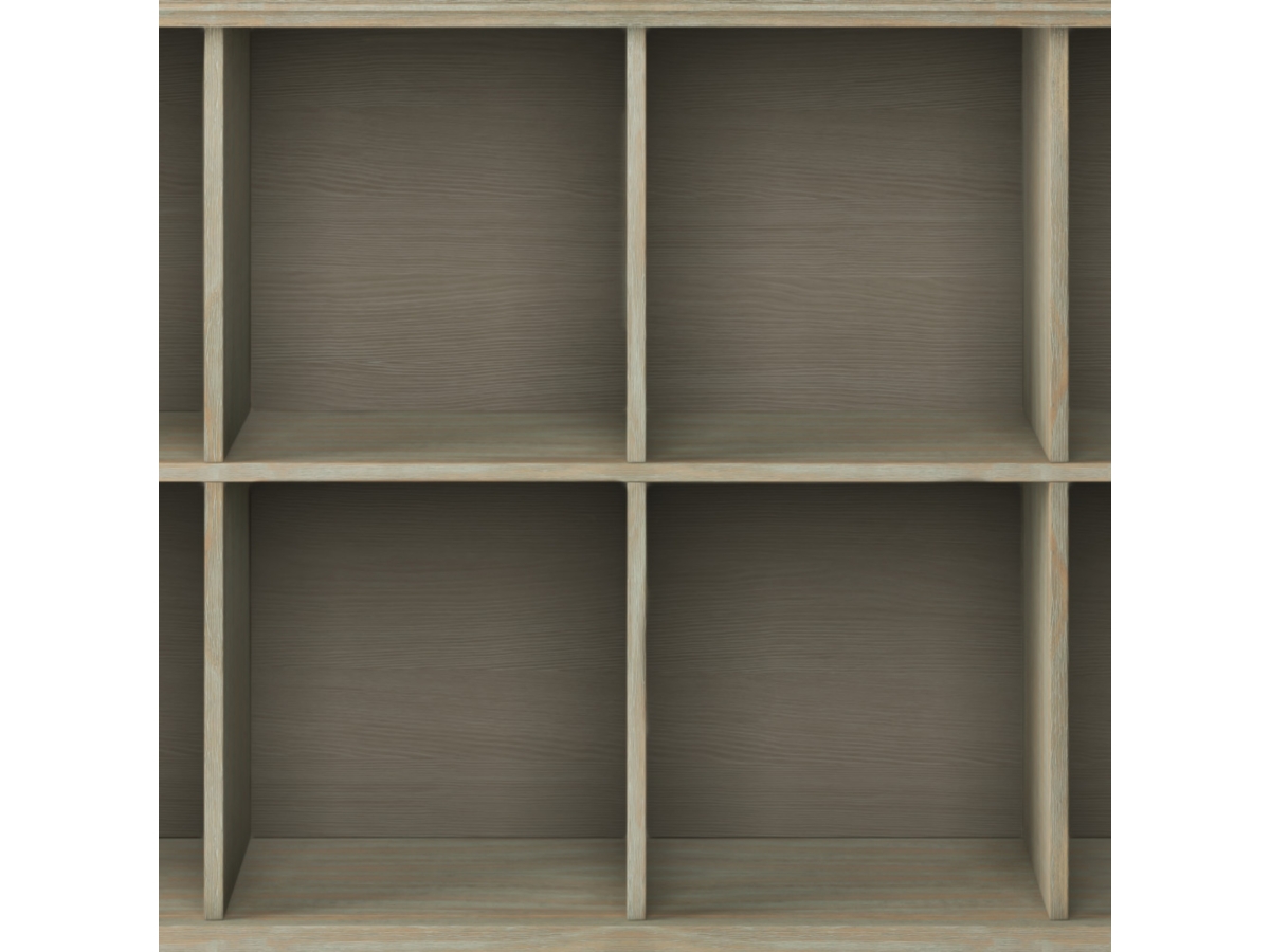 Simpli Home Acadian Rustic 8 Cube Storage Sofa Table, Gray, large