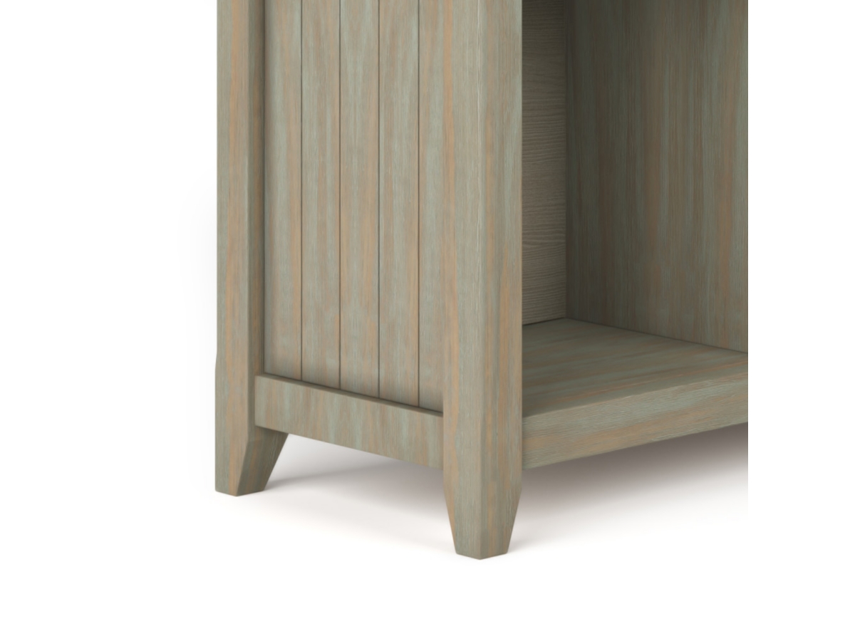 Simpli Home Acadian Rustic 8 Cube Storage Sofa Table, Gray, large