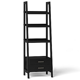 Simpli Home Sawhorse Modern Industrial Ladder Shelf with Storage, , large