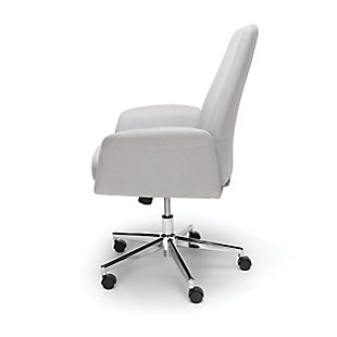 A great office chair needs to be supportive, stylish and comfortable, which is where the OFM Modern Fabric Upholstered Office Chair excels. The same comfort you expect from a lounge chair pads this chair, in a modern gray to match any office decor. Height adjustability ranges from 38" - 41.1" and its deep 3" seat cushion ensures support for all users. chrome-tone accents give the chair a sleek look for the perfect first impression in the office. Plus, an entire day at work doesn’t take a toll on the body with deep cushioning and swivel tilt capabilities for the perfect angle. Cushions can be removed for easy cleaning and responsive fabric is easy to maintain and keep in pristine condition. Backed by the OFM Limited Warranty, this computer chair is a great way to stay comfy and focused while at work.Lounge or easy chair comfort in the workplace | Height adjustable from 38" - 41.1" to accommodate all users | Swivel tilt functionality for optimum office productivity | Thick 3" cushion keeps body supported and comfortable like a mattress | Ready to use with easy assembly | OFM Limited Warranty