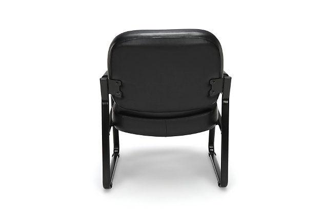 All of your guests can sit comfortably with OFM's Big and Tall Guest/Reception Chair. This stylish chair features an extra-thick 4.75" upholstered seat and a 4.25" thick upholstered, padded back cushion. The sturdy 1.5" 17-gauge oval tube frame stands up to demand. Choose from a variety of attractive vinyl colors that clean easily and are easy to maintain even in high-use environments. Padded arms add support and ease of entering and exiting the chair. The simple design will complement any reception or area where guest comfort is desired. Weight capacity up to 400 lbs. This model meets or exceeds industry standards for safety and durability and is backed by the OFM Limited Warranty.Perfect for an area with people coming and going, the easy to clean vinyl will help to establish a cleaner environment | The 4.75" thick padded seat and 4.25" thick padded back create a luxurious focal point to any office or waiting area | The sturdy 17 gauge, 1.5" oval tube frame and sled base, creates the ultimate stability for the chair | Because of the superior construction, this chair can hold up to 400lbs. | The chair is available in 5 neutral shades, making mixing and matching a breeze | OFM Limited Warranty