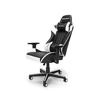 You battle with your wits, keyboard shortcuts take down your foes, so your gaming chair should be your greatest asset. With the RESPAWN® 100, in White, you can stay comfortable and focused with tilt and lift controls on the right, beneath the chair, and 2D armrest controls at your fingertips. The 130-degree tilt recline allows you to find the perfect angle while the attached adjustable head and lumbar pillows can be positioned for customized support. This gaming chair features bonded leather and a maximum capacity of 275 lbs. An award-nominated brand, RESPAWN is committed to your satisfaction and covers this racing style gaming chair with our RESPAWN Limited Warranty. The RSP-100 gives you an easy ride to the top of the leaderboard.GAMIFIED SEATING: A racecar-style gaming chair that provides luxury and comfort, whether it's used for intense gaming sessions and climbing to the top of the leaderboards or long work days. | ERGONOMIC COMFORT: This ergonomic chair has a steel tube frame design encased in molded foam which allows for highly-contoured support when and where you need it most. Adjustable headrest and lumbar support pillows provide comfort that lasts. | 4D ADJUSTABILITY: Find your optimal position by raising or lowering your chair, tweaking the height and depth of your armrests and reclining between 90 - 130 degrees with infinite angle lock. Full 360 degrees of swivel rotation enable dynamic movement. | PREMIUM MAKE: Upholstered in bonded leather in bold, contrasting colors but maintains a professional look, this gamer chair can also be used as an office chair. Includes a 275 pound weight capacity for long-lasting use. | WE'VE GOT YOUR BACK: An award-nominated brand, RESPAWN is committed to your satisfaction and covers this video game chair with the RESPAWN Limited Warranty and dedicated, year-round representative support. | RESPAWN Limited Warranty