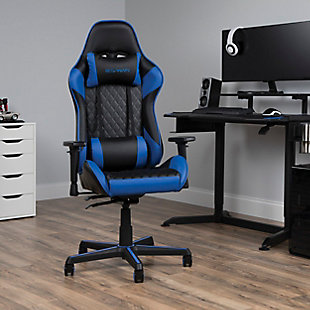 RESPAWN 100 Racing Style Gaming Chair, Blue/Black, rollover