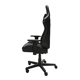 You battle with your wits, keyboard shortcuts take down your foes, so your gaming chair should be your greatest asset. With the RESPAWN® 100, in Black, you can stay comfortable and focused with tilt and lift controls on the right, beneath the chair, and 2D armrest controls at your fingertips. The 130-degree tilt recline allows you to find the perfect angle while the attached adjustable head and lumbar pillows can be positioned for customized support. This gaming chair features bonded leather and a maximum capacity of 275 lb. An award-nominated brand, RESPAWN is committed to your satisfaction and covers this racing style gaming chair with our RESPAWN Limited Warranty. The RSP-100 gives you an easy ride to the top of the leaderboard.GAMIFIED SEATING: A racecar-style gaming chair that provides luxury and comfort, whether it's used for intense gaming sessions and climbing to the top of the leaderboards or long work days. | ERGONOMIC COMFORT: This ergonomic chair has a steel tube frame design encased in molded foam which allows for highly-contoured support when and where you need it most. Adjustable headrest and lumbar support pillows provide comfort that lasts. | 4D ADJUSTABILITY: Find your optimal position by raising or lowering your chair, tweaking the height and depth of your armrests and reclining between 90 - 130 degrees with infinite angle lock. Full 360 degrees of swivel rotation enable dynamic movement. | PREMIUM MAKE: Upholstered in bonded leather in bold, contrasting colors but maintains a professional look, this gamer chair can also be used as an office chair. Includes a 275 pound weight capacity for long-lasting use. | WE'VE GOT YOUR BACK: An award-nominated brand, RESPAWN is committed to your satisfaction and covers this video game chair with the RESPAWN Limited Warranty and dedicated, year-round representative support. | OFM Limited Warranty