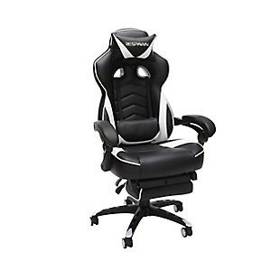 RESPAWN 110 Racing Style Gaming Chair with Footrest, White, large