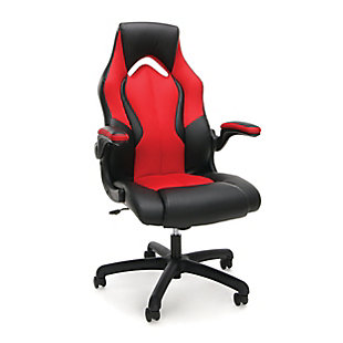 OFM Essentials Collection High-Back Racing Style Bonded Leather Gaming Chair, Red, large