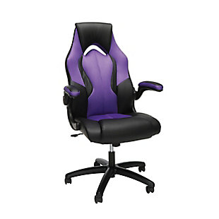 OFM Essentials Collection High-Back Racing Style Bonded Leather Gaming Chair, Purple, large