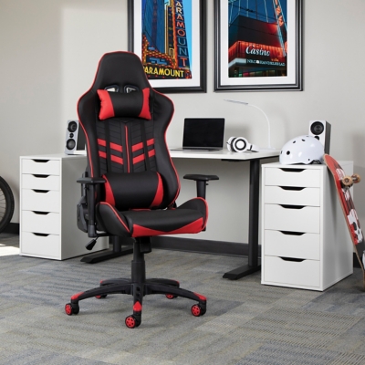 OFM Essentials Collection ESS-6065 Racing Style Gaming Chair, Red, large