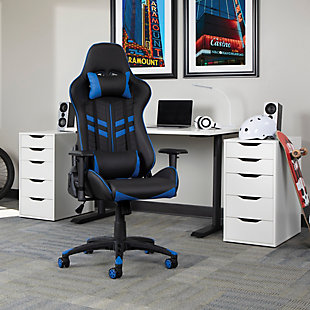 OFM Essentials Collection ESS-6065 Racing Style Gaming Chair, Blue, rollover