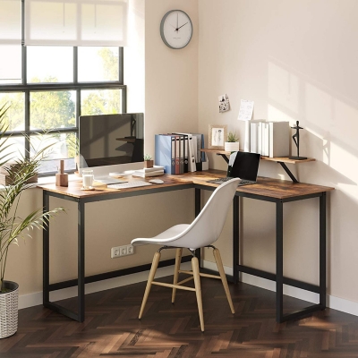Vasgale Alinru L-Shaped Corner Desk With Monitor Stand, , large
