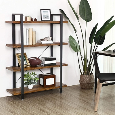 Vasgale 4-Tier Industrial Bookshelf, , rollover