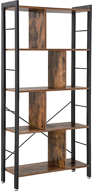 Vasgale 4-Tier Industrial Bookcase, , large