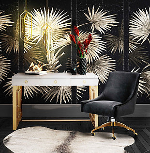 TOV Furniture Beatrix Black Office Swivel Chair, , rollover