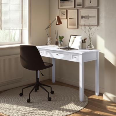 Warm Shaker Solid Wood 48" Writing Office Desk, White, large