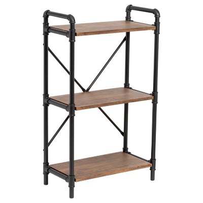 Honey Can Do 3-Tier Tubular Metal Shelf, Olive and White