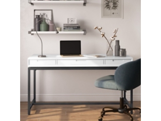 Banting SOLID HARDWOOD Industrial 60 inch Wide Desk in White