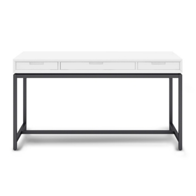 Banting Solid Wood Modern Industrial 60" Desk, White, large