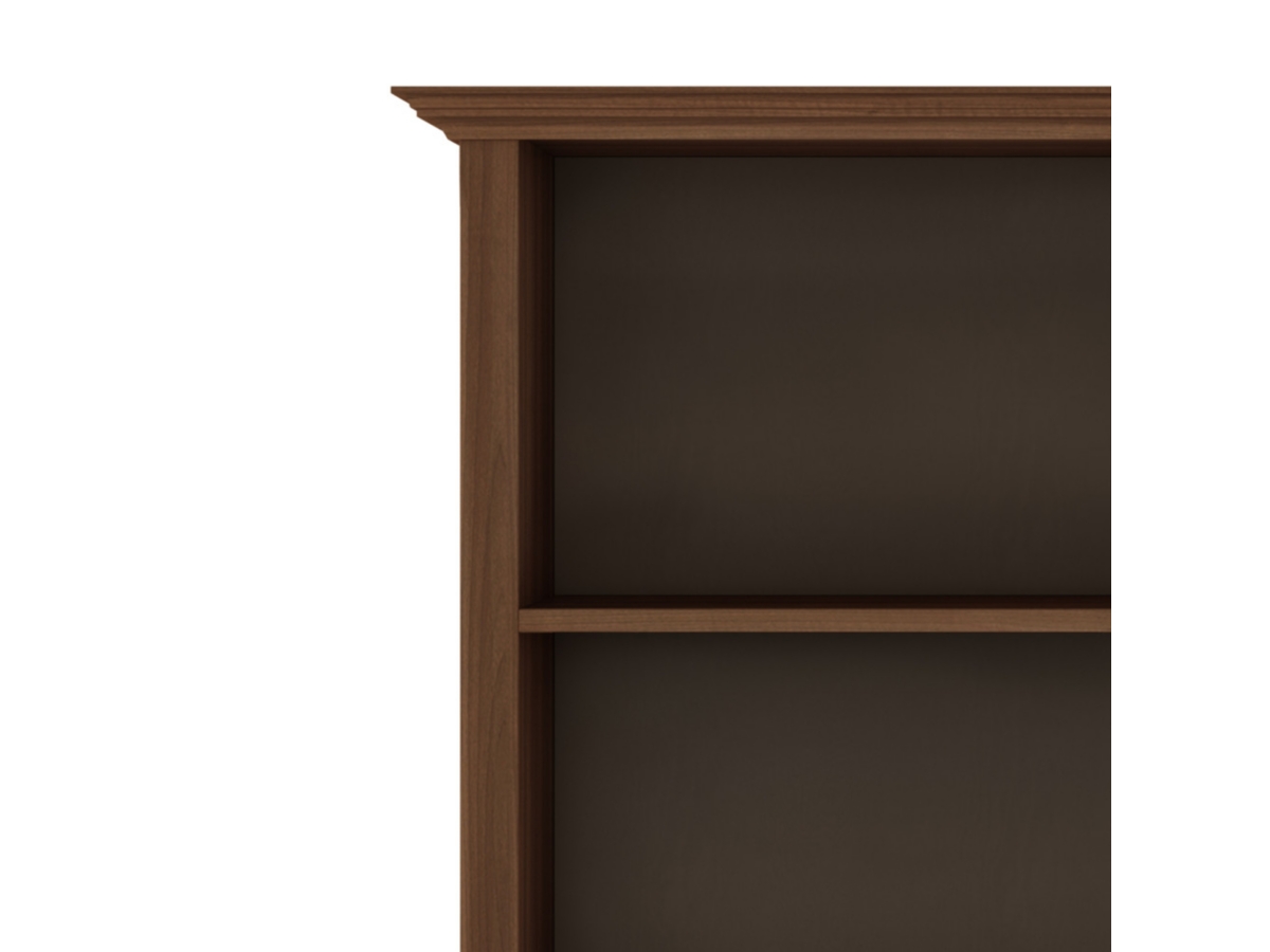 Amherst Solid Wood 70" Transitional 5 Shelf Bookcase, Russet Brown, large