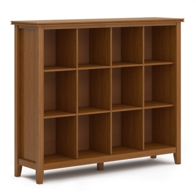 Artisan Solid Wood 48" Contemporary 12 Cube Storage, Brown, large