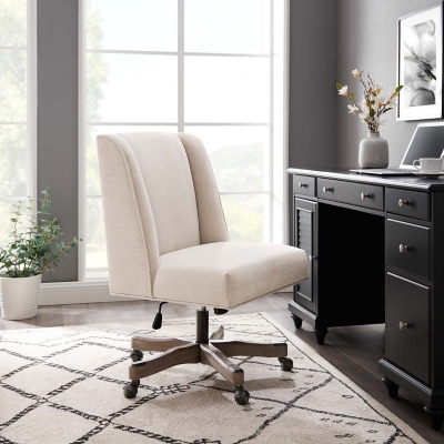 Linon Draper Office Chair, Dark Gray Wash, large