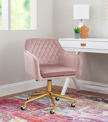 blush desk chair with gold