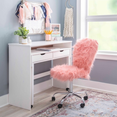 Faux Fur Armless Office Chair | Ashley