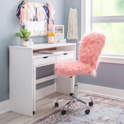 Faux Fur Armless Office Chair | Ashley