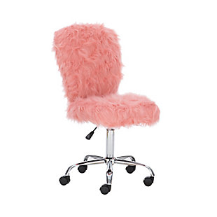 Linon Armless Office Chair, Light Pink, large