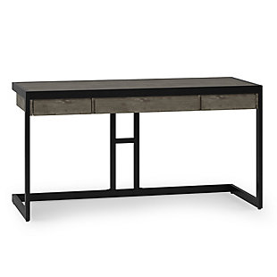 Erina 60" Wide Writing Office Desk, Gray, large