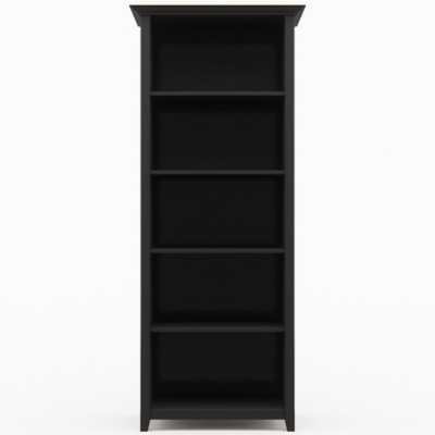 Amherst 70" Transitional 5 Shelf Bookcase, Black, large