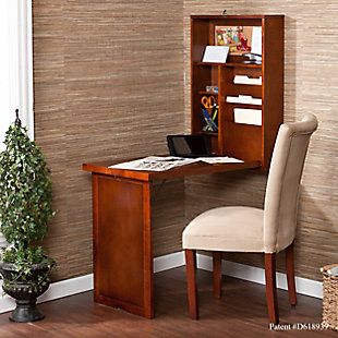 Chauncey Fold-Out Convertible Desk, Walnut, rollover
