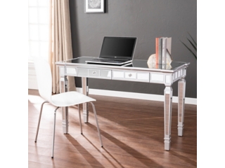 Southern Enterprises Furniture Wellax Glam Mirrored Writing Desk with Drawers