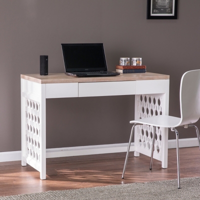 Southern Enterprises Furniture Hera Writing Desk, Natural/White