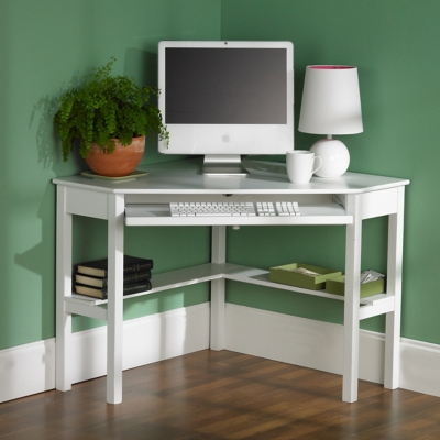 Southern Enterprises Furniture Meg Corner Computer Desk, White