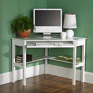 Meg Corner Computer Desk, White, rollover