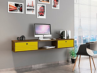 Liberty 63" Floating Office Desk, Yellow, rollover