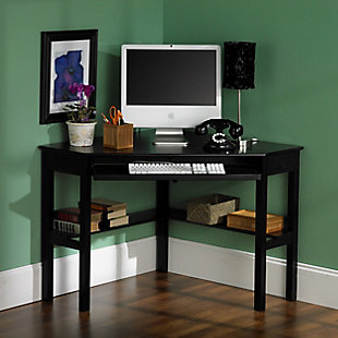 Corner Computer Desk, Black, rollover